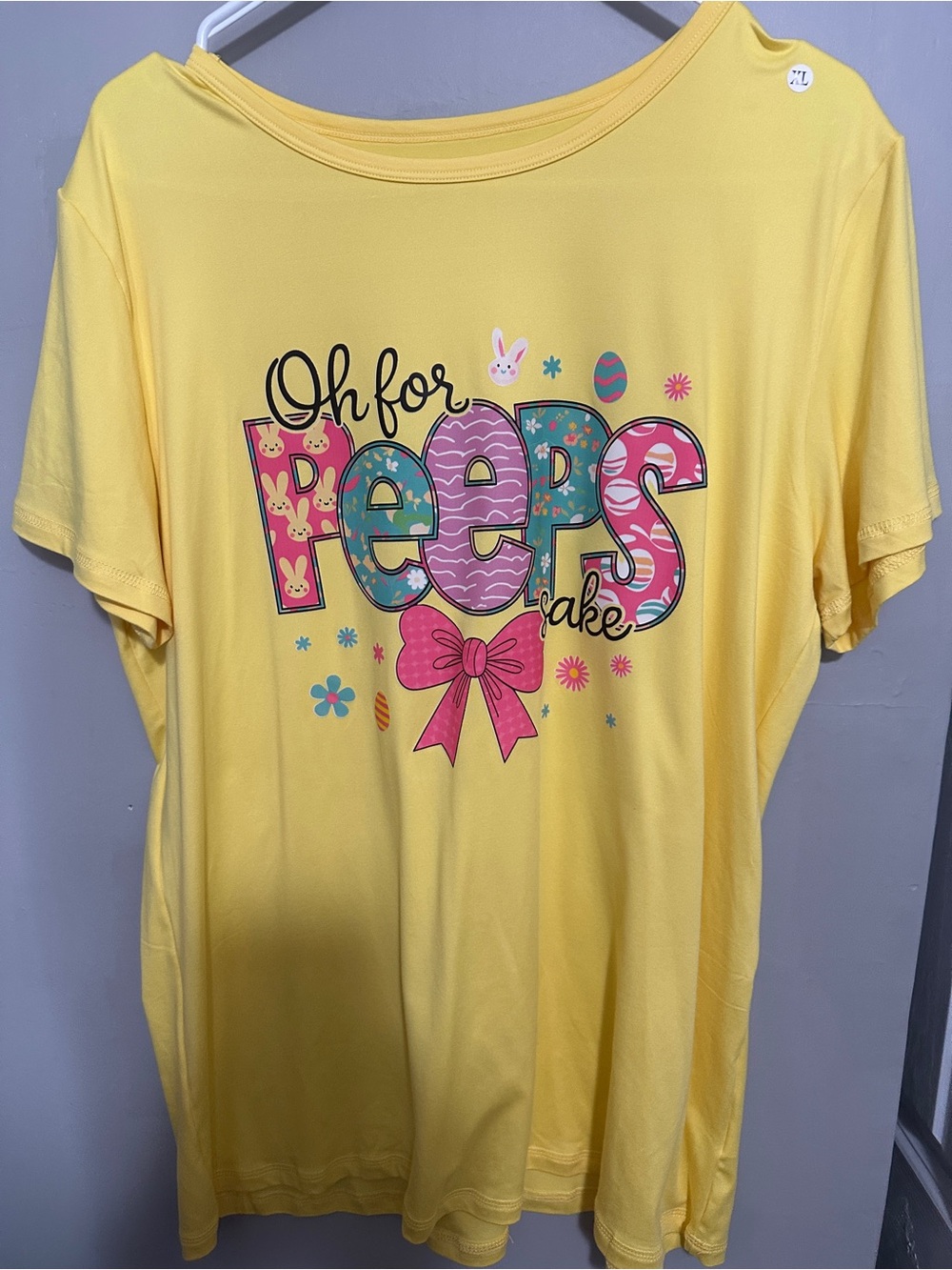 Women’s Yellow 'Oh for Peeps' Graphic Tee XL